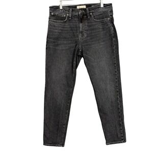 Madewell Jeans Mens 33x32 Charcoal Black Relaxed Taper Stretch Denim Fits 34x30